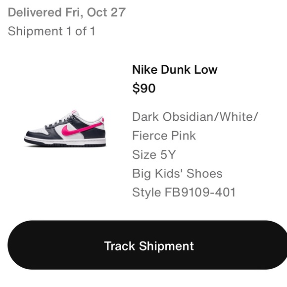 Nike Dunk Low Dark Obsidian "Fierce Pink" Big Kids - Picture 6 of 6